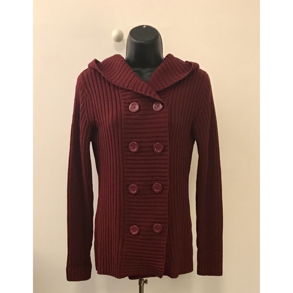 Carol Rose Women's size S hooded cardigan sweater